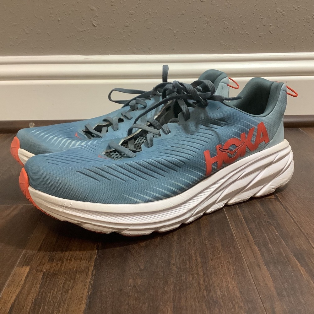 Hoka One One Rincon 3 Mens Running Shoes Blue Fog Orange 1119395 Size 13D